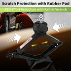 Car Jack Kit 2.5 Ton (5512 lbs) with Rubber Jack Pad,Emergency Kit Tire Changing Kit for Car SUV MPV