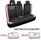 Pink Seat Covers,Breathable and Sport Seat Covers,Anti-Slip Universal Fit Car Seat Covers Full Set for Cars Sedans SUV and Tr