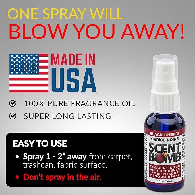 Scent Bomb Air Freshener Spray, Long-Lasting Odor Eliminator - Effective Deodorizer for Home & Car, Fresh Room Spray for Kitc