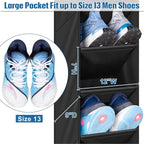 SLEEPING LAMB 2 Pack Narrow Over The Door Shoe Organizer with 8 Large Deep Pockets, Hanging Shoe Rack for Closet Door Storage