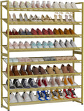 Large Shoe Rack 8 Tier Shoe Organizer, Heavy Duty Metal 4-Tier Stackable Shoe Storage Vertical Shoe Rack for Closet Front Doo