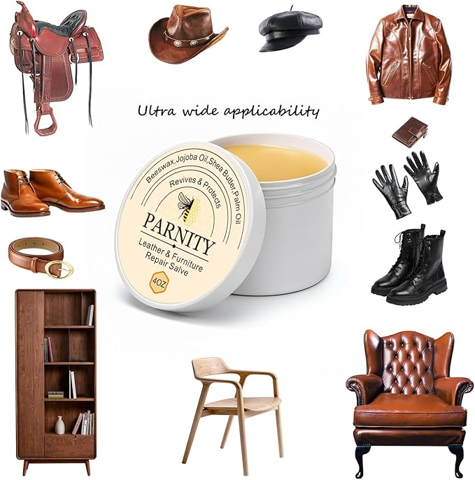 All-Natural Leather & Furniture Repair Salve,Leather Conditioner and Cleaner,Protect Soften Waterproof Leather Furniture,Car，