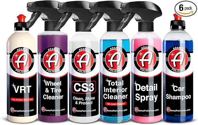 Adam's Essential Car Wash Kit (6-Item) - USA Made Auto Detailing Car Care Cleaning Kit for Car & Truck Lovers, Dads, Moms and