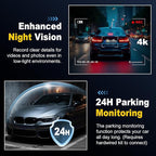 4K+2K Dash Cam Front and Rear, Free 64GB Card Included, 5.8GHz WiFi Dash Camera for Cars, Built-in G-Sensor, 3.2” IPS Screen,