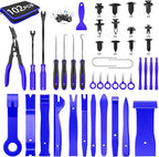 GOOACC 102Pcs Trim Removal Tool, Auto Push Pin Nylon Bumper Retainer Clip Set Fastener Terminal Remover Tool Round Handle Cro