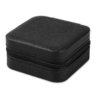 Neveika 2pcs Portable Travel Mini Jewelry Box Leather Jewellery Ring Organizer Case Storage Gift Box Girls Women (black).