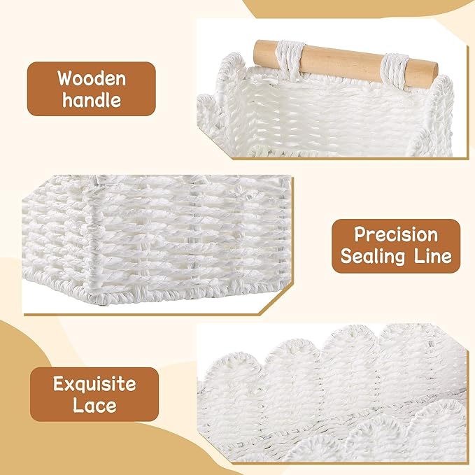 Toilet Paper Storage Basket Bathroom Counter Organizer Wicker Baskets for Organizing Cute Basket for Bedroom Nursery Room Kit