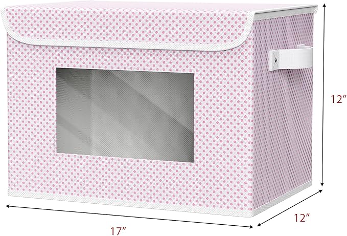 Univivi Fabric Foldable Storage Boxes [4-Pack] Large Collapsible Stackable Storage Bins with Lids, Closet Organizers and Stor