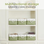 Storage Baskets for Shelves 13.8x9.8x6.7 Inch, Foldable Fabric Storage Bins with Handles, Small Storage Baskets for Organizin