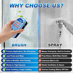 Water Repellent & Anti-Fog Glass Brush Kit with Towels | Hydrophobic Rain Repellent & Defogger for Car Glass Windshield Windo