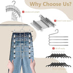 Pants Hangers with Clips,Space Saving Hanging Closet Organizer-6 Tiers Skirt Hangers with 360° Swivel Hook,Closet Organizer-C