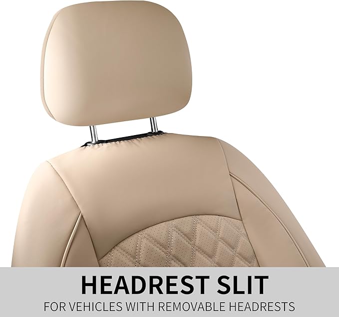 Leather Seat Covers, Breathable and Waterproof Napa Leather Car Seat Cover, Universal Interior for Cars, Sedans, SUVs, Vans, 