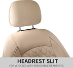 Leather Seat Covers, Breathable and Waterproof Napa Leather Car Seat Cover, Universal Interior for Cars, Sedans, SUVs, Vans, 
