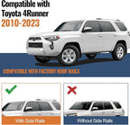 Roof Rack Cross Bars Compatible with Toyota 4Runner 2010-2024 (with Factory Side Rails), Heavy Duty 220lb Aluminum Crossbars Rooftop Cargo Bag Kayak Bike Luggage Snowboard Skiboard