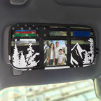 American Flag Visor Organizer for Car Multi-Function Storage Pocket Pouch Case Bag Can Store ID Card,Eyeglasses,Pen,Driving License etc,Mountain Print