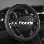 GIANT PANDA Microfiber Leather Steering Wheel Cover for Honda Accord,Civic,CR-V,HR-V,Pilot(Diamond-Pattern-Black-Standard Siz