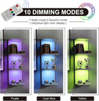 4-Tier Wall Shelf Unit with RGB Lights, Floating Lack Shelf for Home Decor, Wall Mounted Vertical Display Shelf for Bedroom L