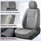 Coverado Car Seat Covers Full Set, Seat Covers for Cars,Gray Car Seat Cover, Waterproof Car Seat Protector, 5 Pieces Nappa Ca