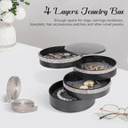 CONBOLA Jewelry Holder Organizer, Christmas Gifts Ideas for Women, Small Jewelry Storage Box Earring Holder, 5-Layer Rotating