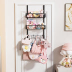 HapiRm Over The Door Hanger with Coat Hooks and 2 Baskets, Rustproof & Waterproof Over The Door Hooks, Storage Organizer for 