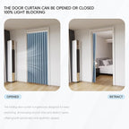 Jilron 100% Blackout Fabric Folding Door Curtain with Magnetic Closure - Accordion Style for Sliding Doors, Closets,Wardrobe 