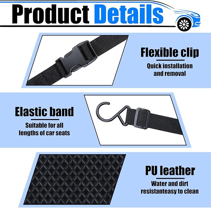Car Purse Holder Between Seats, Leather Auto Front Seat Handbag Organizer Pocket, Large Capacity Car Net Pocket Handbag Holder, Backseat Barrier Storage Bag Fits for Car, Truck, SUV