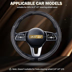 Aimato Car Steering Wheel Cover Carbon Fiber, Ultra-Thin Car Steering Wheel Cover,Comfortable & Breathable Microfiber,Universal Fit for Most Cars, Matte Black