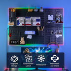SHGJ&SOFT Peg Board Wall Organizer Panels, 50pcs - Includes 6 Black Pegboards & Accessories, Plastic Pegboard for Home，Office