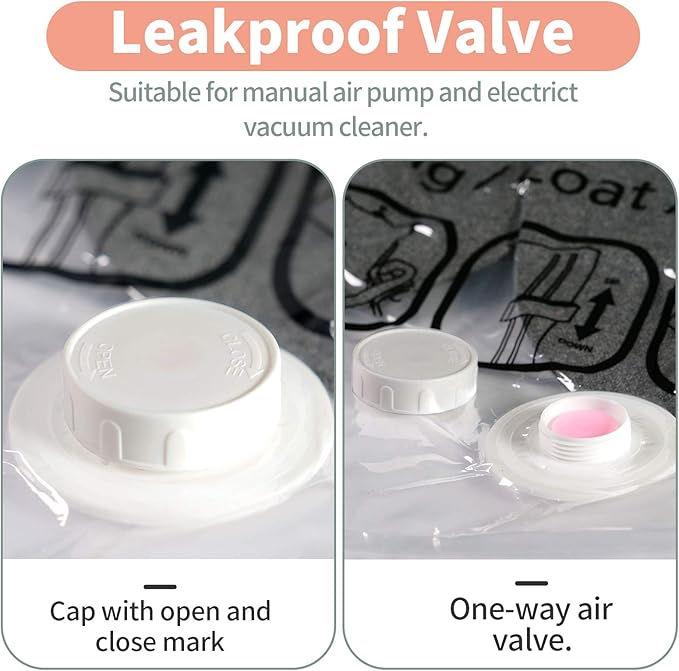 Meetall 4Pack Hanging Vacuum Storage Bag Reusable Space Saver Compressed Bag with Hangers.2pcs in 26.3x35.4inch(67x90cm) and 