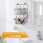 4 Pack Large Grid Wall Baskets with S-Hook - Gridwall Accessories Set Black Metal Hanging Shelf Basket Bins Organizer - Modul
