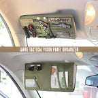 WYNEX Tactical Car Visor Organizer with Double-Sided MOLLE Panel, Universal Vehicle Sun Visor Storage for Essentials & Gear, Compatible with Cars, Pickup Trucks, Vans, SUVs