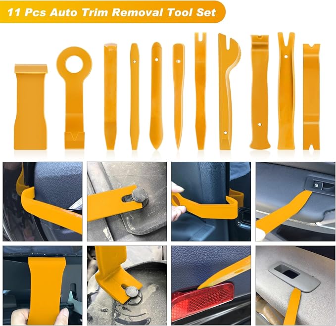 GOOACC 19Pcs Trim Removal Tool Set Panel Fastener Clips Removal Automotive Plastic Upholstery Pliers Removal Install Removal 