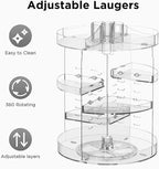 HBlife 360 Rotating Makeup Organizer Plus Size Adjustable Carousel Large Capacity Revolving Perfume Organizer Skincare Organi