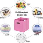 STOREONE Fabric Storage Bins Cubes Baskets Containers-(11X11X11) with Dual Handles for Shelf Closet, Nursery Home ， Bedroom O