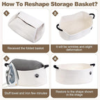 Optish Dog Toy Basket, Toy Box and Bin for Dog Cat Storage, 19.7" X 11" X 7.9" (30L) Large Woven Basket for Blanket Storage, 
