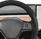 MEWANT Hand Stitched Steering Wheel Cover for Tesla Model 3 2017-2023 / Model Y 2020-2023 for Tesla Model 3/Y Accessories
