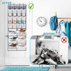2 Packs Over the Door Shoe Organizer, 36 Large Mesh Pockets Hanging Shoe Boots Rack Holder, Closet Hanging Organizers for Sto