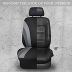 CAR PASS Line Rider Sporty Cloth 11PCS Universal Fit Car Seat Cover -100% Breathable with 5mm Composite Sponge Inside,Airbag 