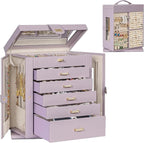AKOZLIN 360° Rotating Jewelry Box 6-Tier Organizer Functional Jewelry Storage Case for Women Girls Ring Necklace Earring Brac