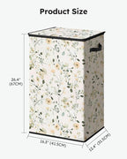 SOLEDI Laundry Hamper with Lid, 90L Tall & Large Floral Laundry Basket, Collapsible Clothes Hamper with Removable Bag, Dirty 