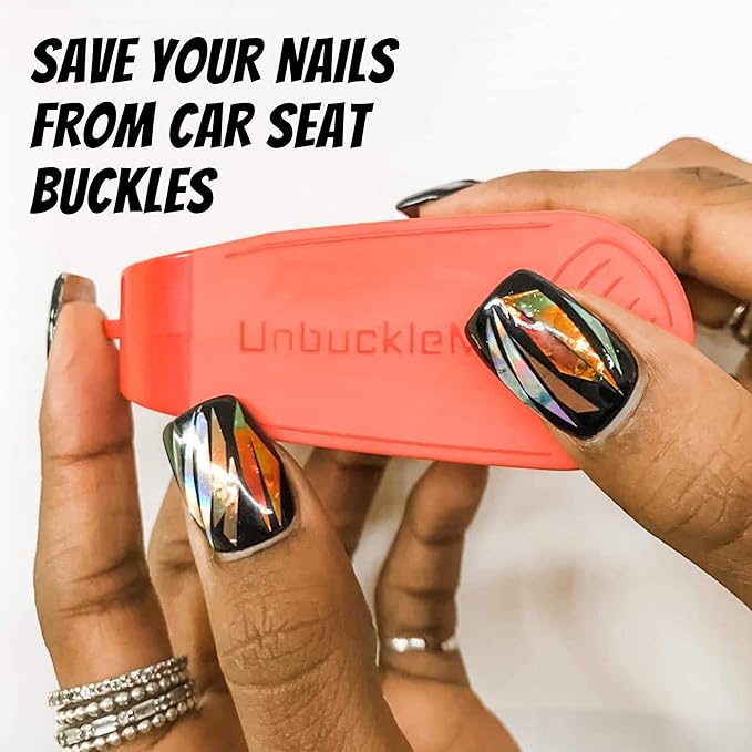 UnbuckleMe Car Seat Buckle Release Tool (As Seen on Shark Tank) - Easy Opener Aid for Arthritis, Long Nails, Older Kids - Button Pusher for Infant, Toddler Car Seats (2 Pack, Blue & Lime Green)