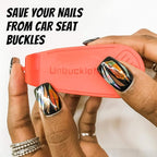 UnbuckleMe Car Seat Buckle Release Tool (As Seen on Shark Tank) - Easy Opener Aid for Arthritis, Long Nails, Older Kids - Button Pusher for Infant, Toddler Car Seats (2 Pack, Blue & Lime Green)
