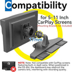 CD Slot Car Mount for Portable CarPlay Screens, Adjustable Angles, Low Profile and Sleek, Integrated Mounting Solution for in-Car Android Display Monitors (No Bracket Mount)