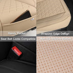 Black Panther Luxury Polyvinyl Car Seat Cover Front Bottom Seat Cushion Cover, Anti-Slip and Wrap Around The Bottom, Fits 95%