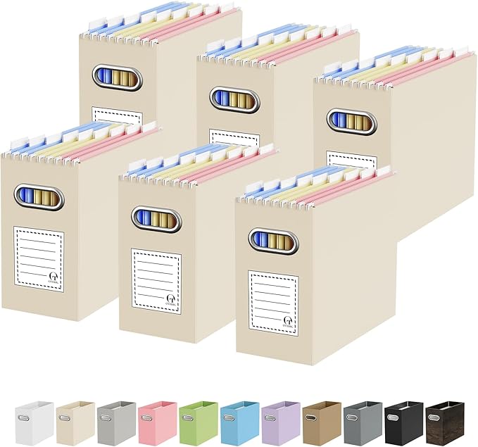 Oterri Cardboard File Organizer Box for Hanging File Folders Letter Size,File Box for Computer Desk,File Cabinet,Working Home