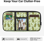 Car Sun Visor Organizer Easy to Store Car Visor Organizer with Multi-Pocket Card Holder Cars Interior Accessories Universal Fit for Most Cars SUV, Cucumbers Print