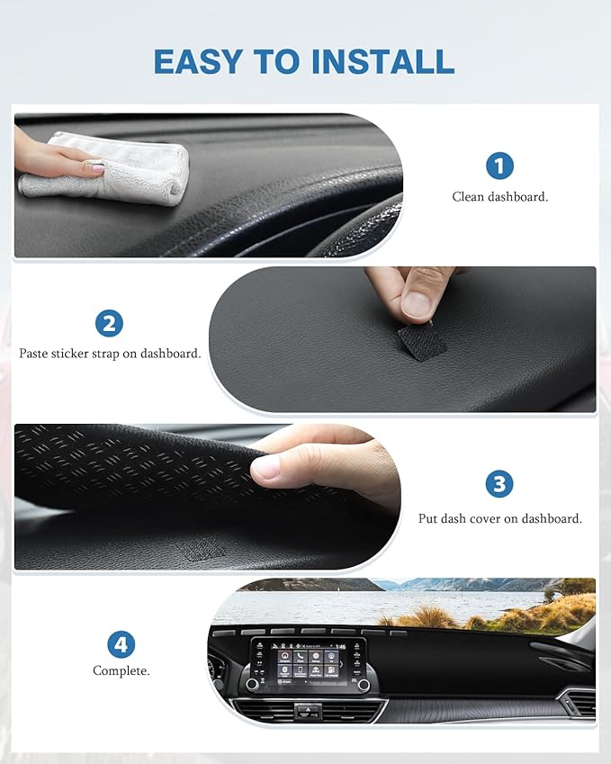 FIILINES Dash Cover Fit for Honda Accord 2018 2019 2020 2021 2022 Dashboard Cover Accord Accessories Dashboard Mat Sunshade N