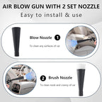 Tornado Detailing Car Cleaning Gun with Metal Nozzle | Interior Drying Air Gun | High Pressure Blower Gun | Car Cleaning Kit 