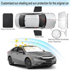 3PCS Car Window Shades Front Windshield Sun Shade Foldable Window Shade Custom Fit for 2016-2021 Honda Civic Accessories Car Shades for Front Windows Anti-UV Rays Block Heat