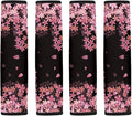 Forchrinse Pink Cherry Blossom Car Seat Belt Cover Pad,4pcs Soft Car Safety Seat Belt Strap Non Slip Shoulder Pad,Suitable for Car Seatbelt,Shoulder Bag,Camera